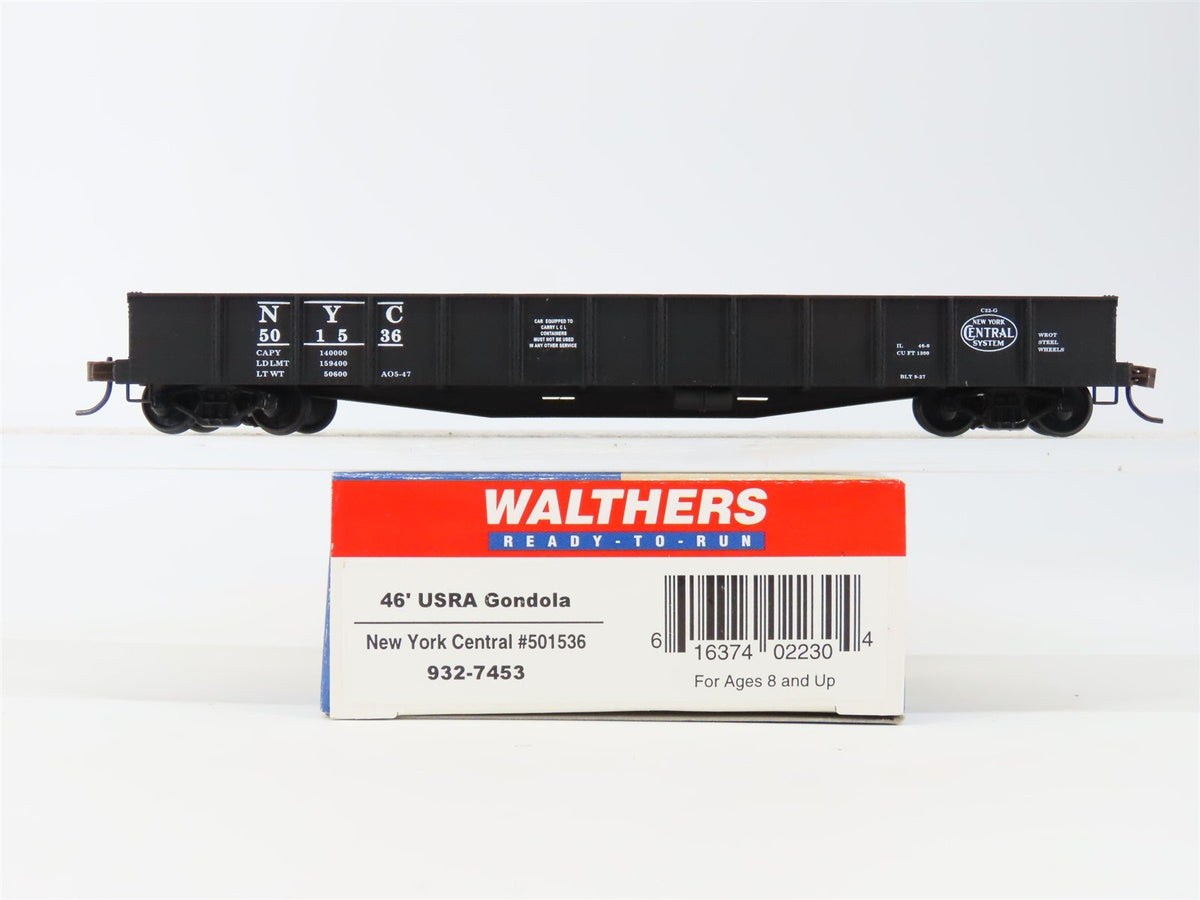 HO Scale Walthers 932-7453 NYC New York Central 46&#39; USRA Gondola #501536