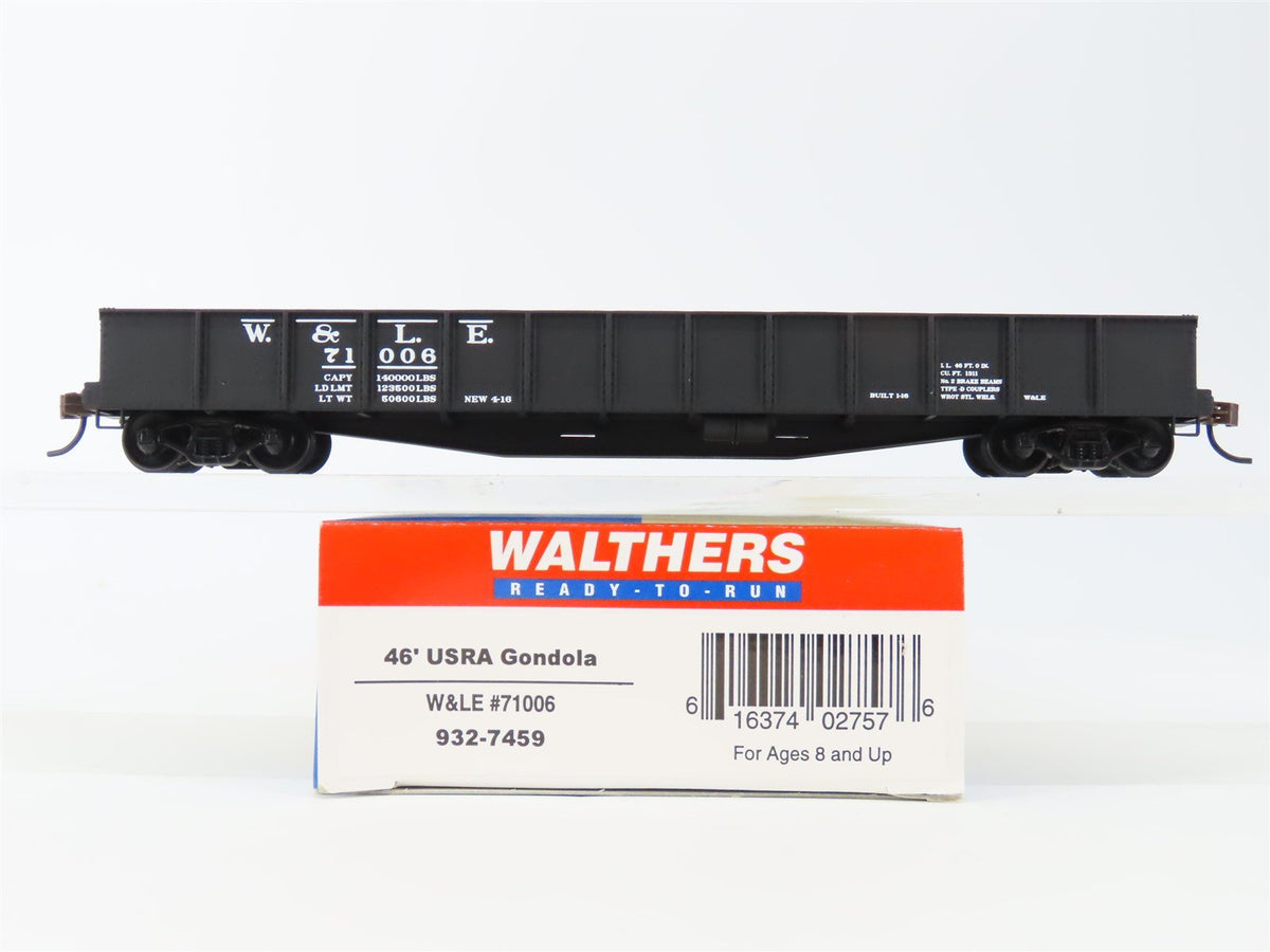 HO Scale Walthers 932-7459 W&amp;LE Wheeling &amp; Lake Erie 46&#39; USRA Gondola #71006