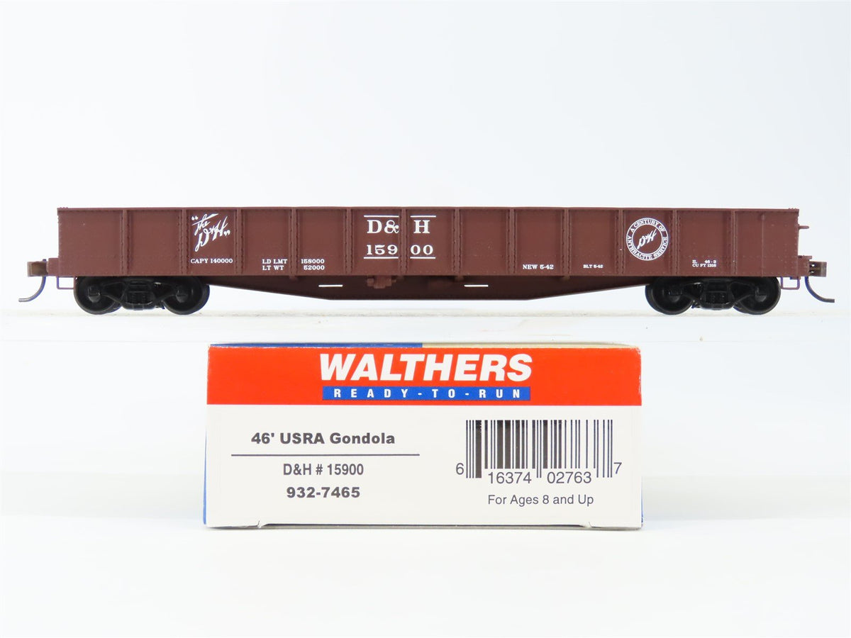 HO Scale Walthers 932-7465 D&amp;H Delaware &amp; Hudson 46&#39; USRA Gondola #15900