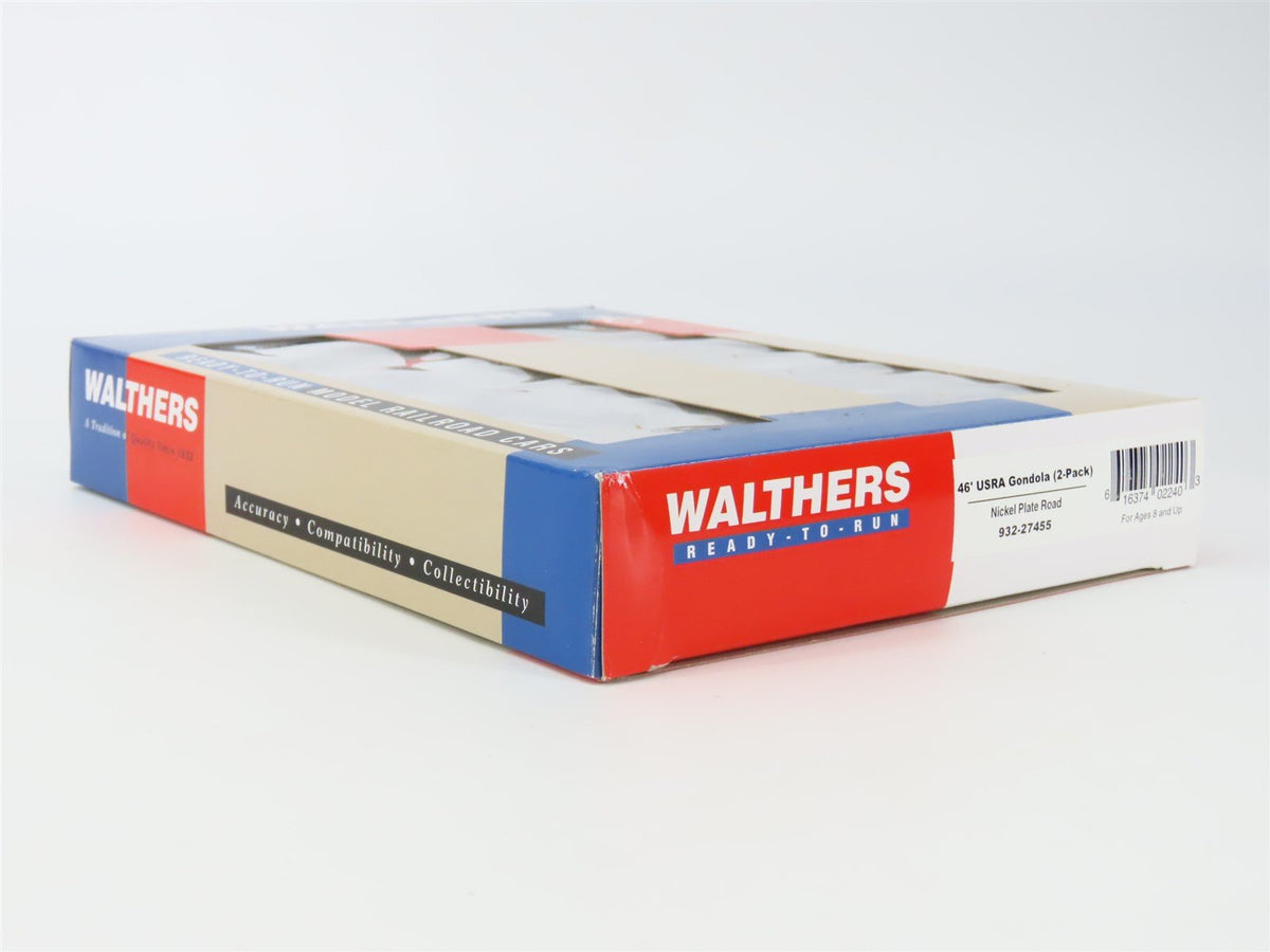 HO Scale Walthers 932-27455 NYC&amp;STL NKP Nickel Plate Road 46&#39; Gondola 2-Pack