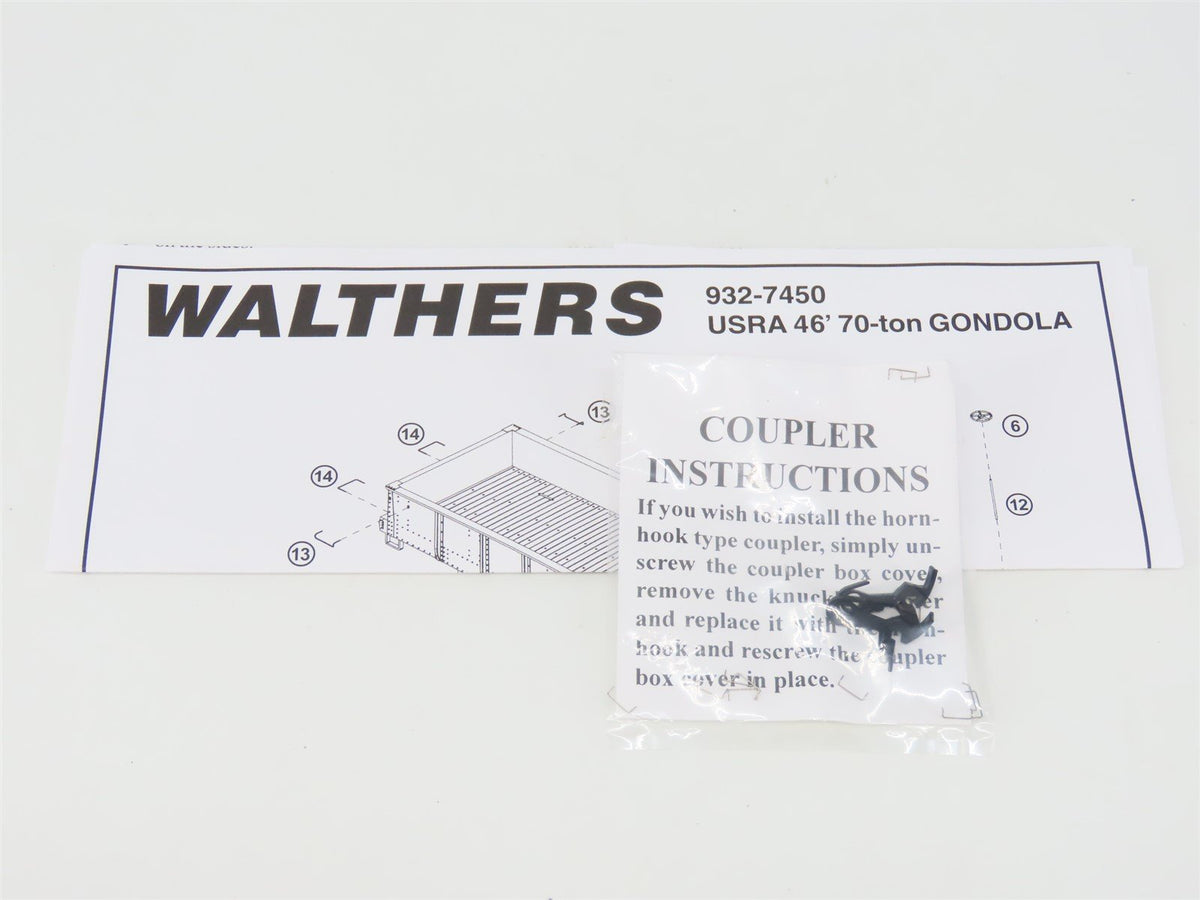 HO Scale Walthers 932-27458 LV Lehigh Valley Railroad 46&#39; USRA Gondola 2-Pack