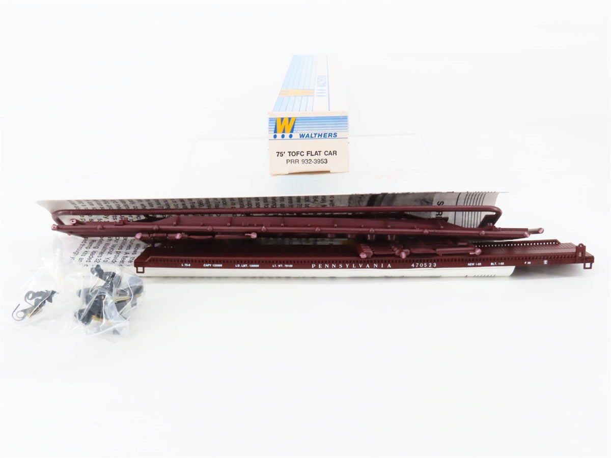 HO Scale Walthers Kit Erie &amp; PRR Pennsylvania 75&#39; TOFC Flat Car 12-Pack