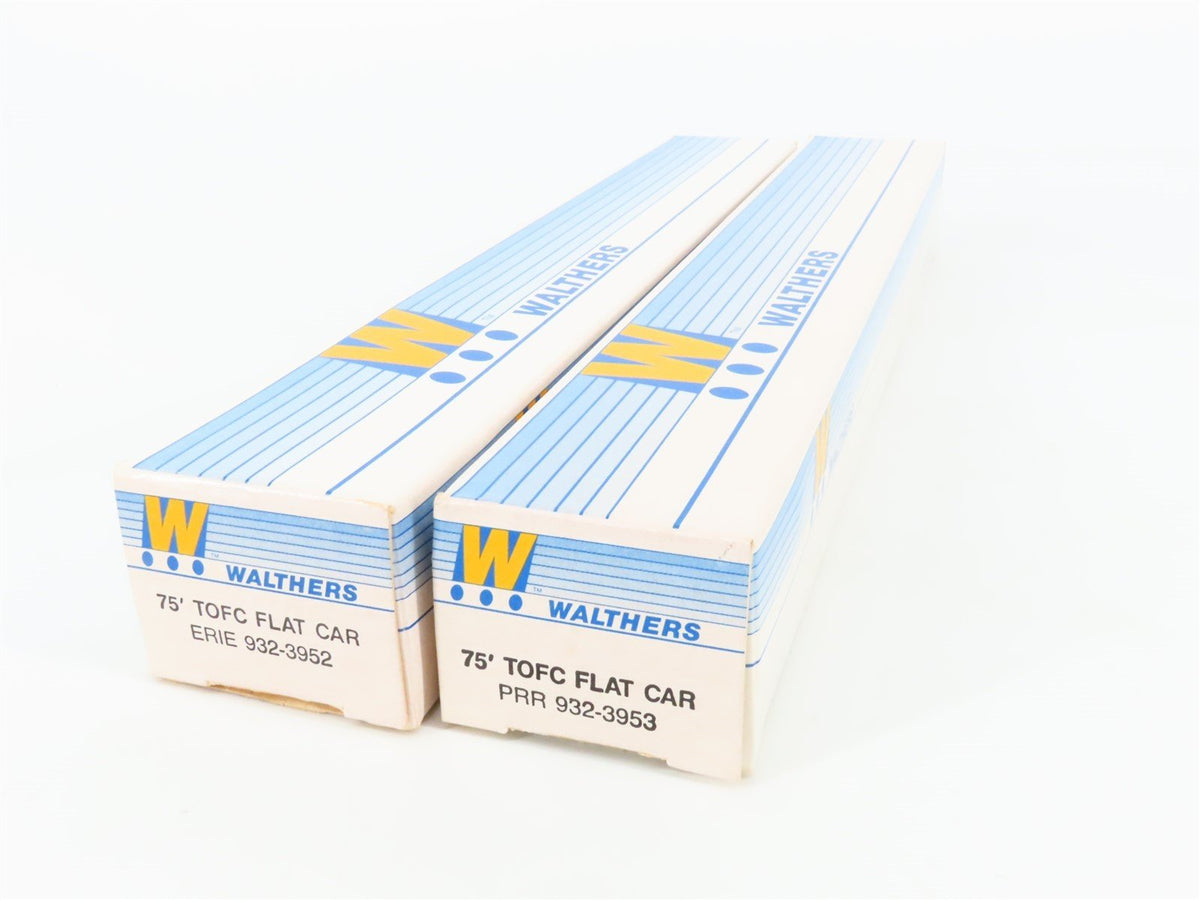 HO Scale Walthers Kit Erie &amp; PRR Pennsylvania 75&#39; TOFC Flat Car 12-Pack