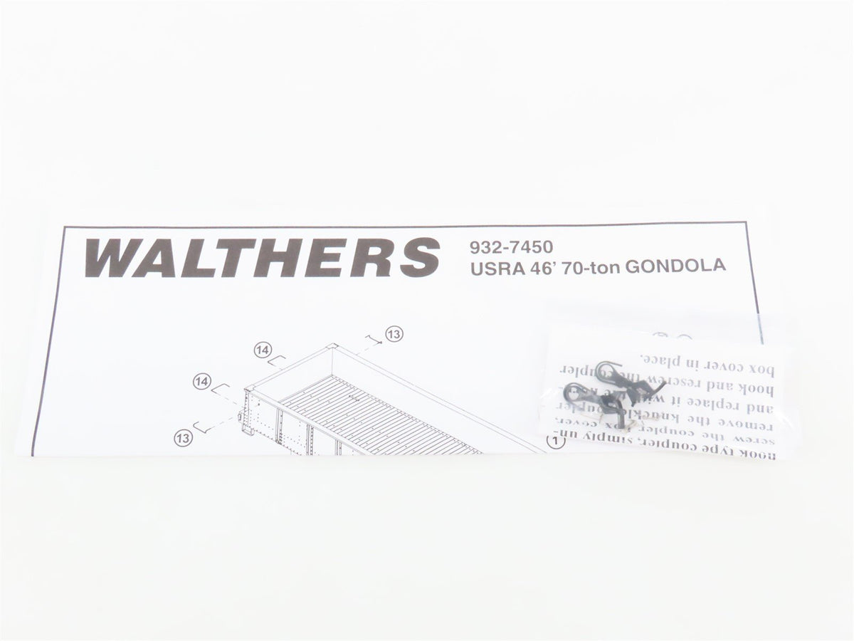 HO Scale Walthers #932-27451 B&amp;O Baltimore &amp; Ohio 46&#39; USRA Gondola 2-Pack