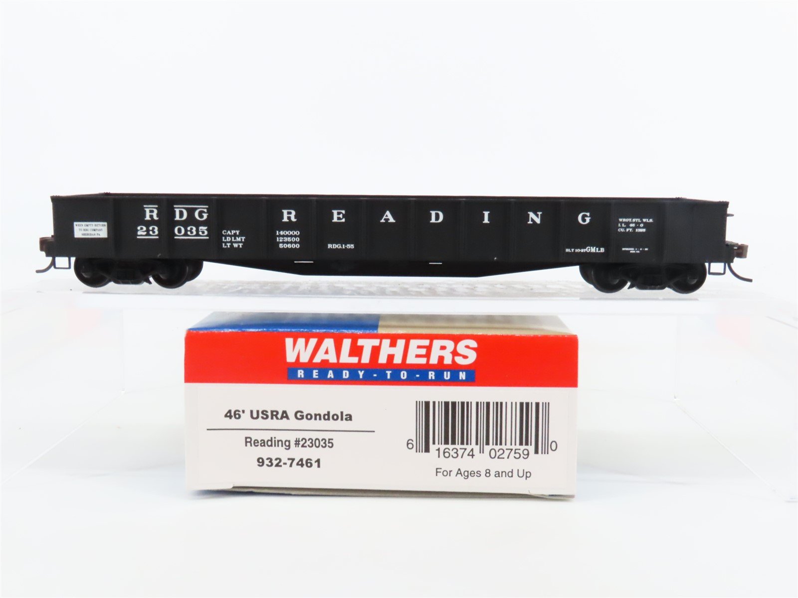 HO Scale Walthers #932-7461 RDG Reading Railroad 46' USRA Gondola #23035