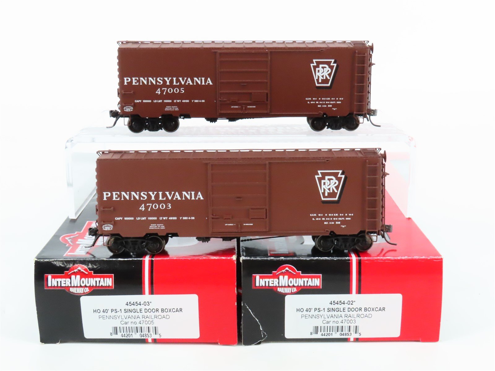 HO Scale Freight LOT of 2 InterMountain PRR Pennsylvania Single Door Box Cars