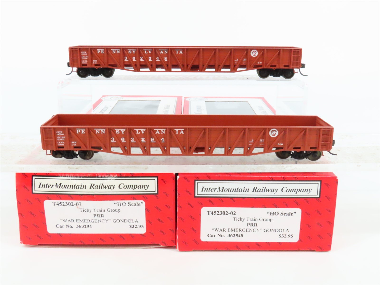 LOT of 2 HO InterMountain Tichy Train Group PRR War Emergency Gondolas