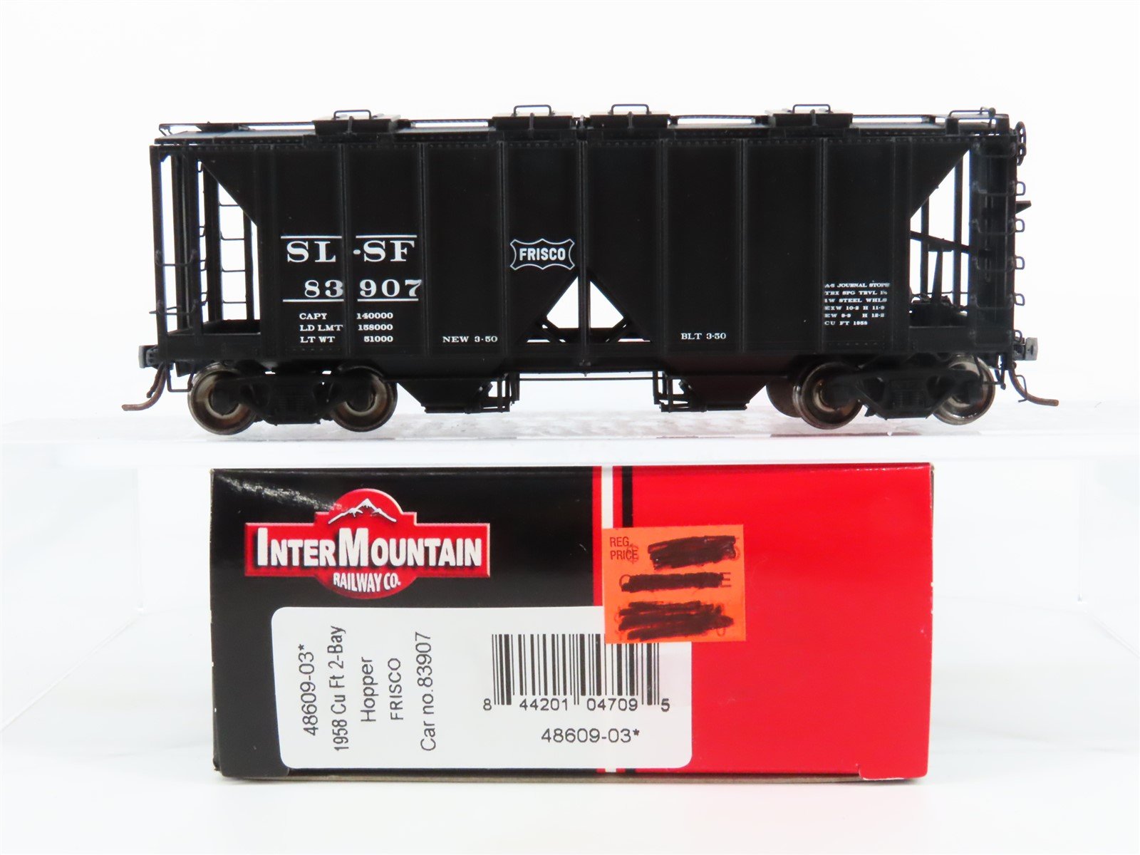 HO Scale InterMountain 48609-03 SL-SF Frisco 2-Bay Covered Hopper #83907