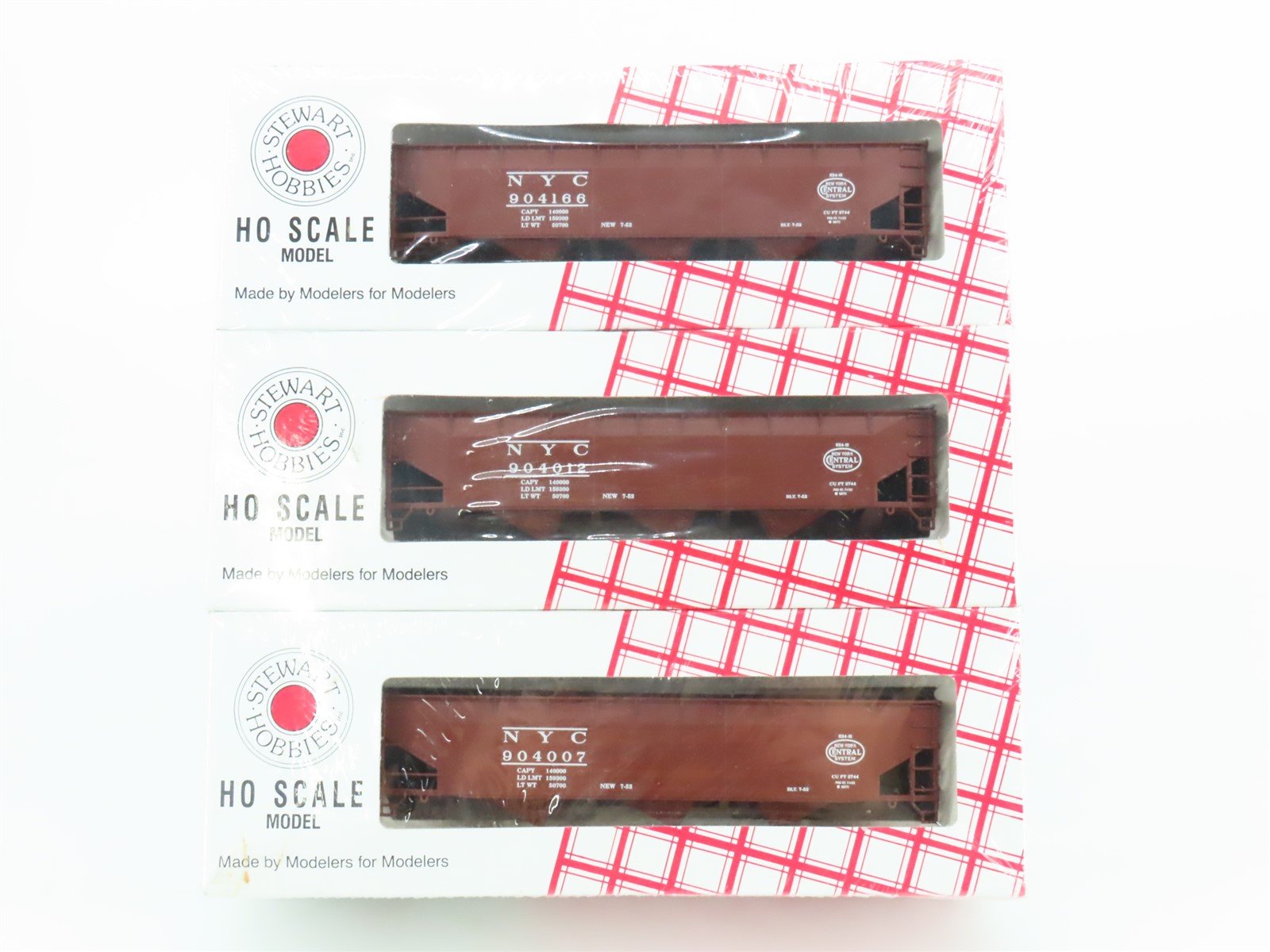 HO Stewart Hobbies Kit #10309 NYC New York Central 3-Bay Hopper 6-Pack SEALED