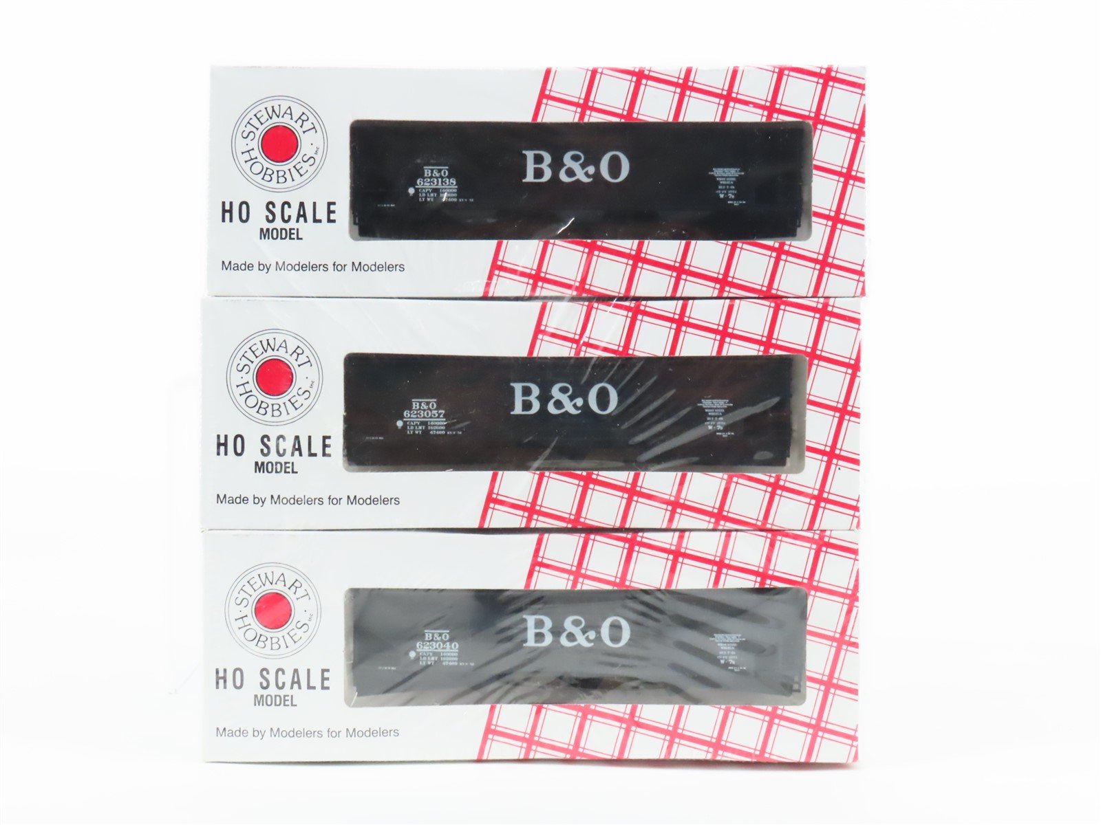 HO Stewart Hobbies Kit #10303 B&O Baltimore & Ohio 3-Bay Hopper 6-Pack SEALED