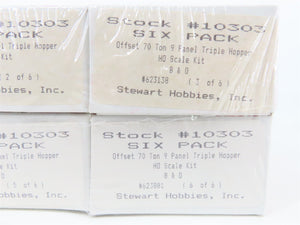 HO Stewart Hobbies Kit #10303 B&O Baltimore & Ohio 3-Bay Hopper 6-Pack SEALED