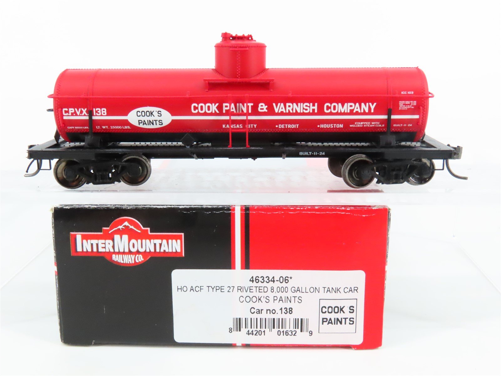 HO Scale InterMountain 46334-06 CPVX Cook's Paint Single Dome Tank Car #138