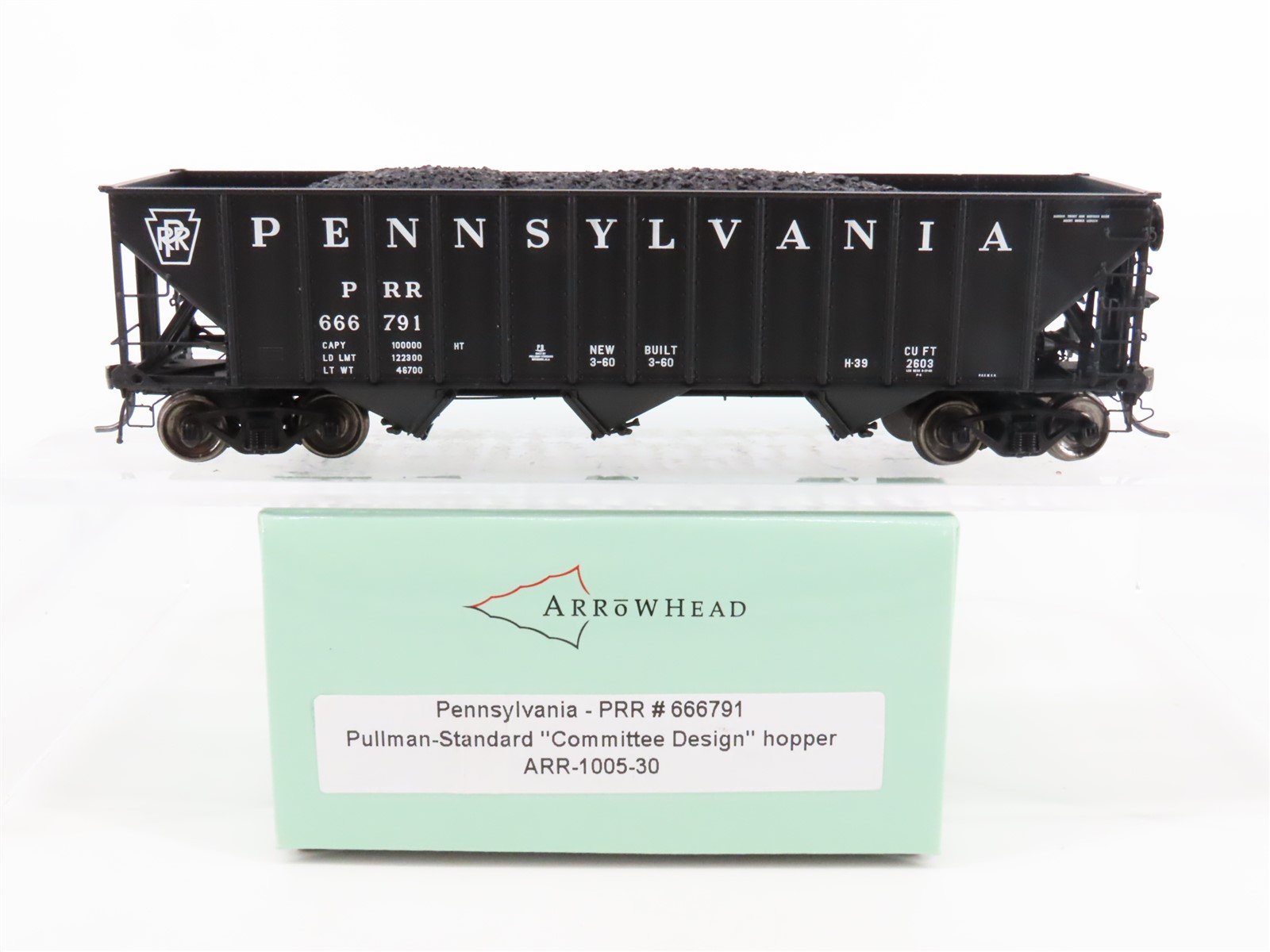 HO Scale Arrowhead ARR-1005-30 PRR Pennsylvania 3-Bay Open Hopper #666791