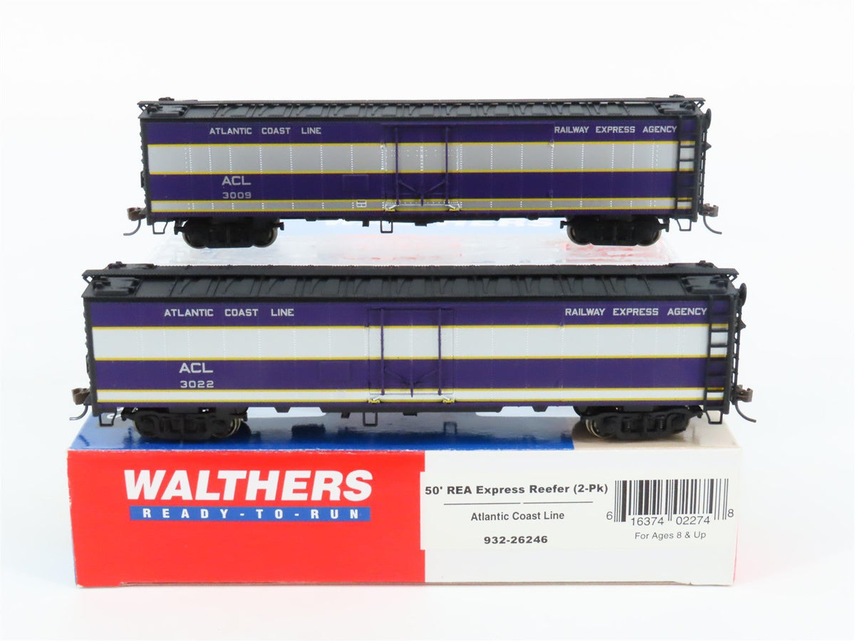 HO Scale Walthers 932-26246 ACL Atlantic Coast Line 50&#39; Express Reefer 2-Pack