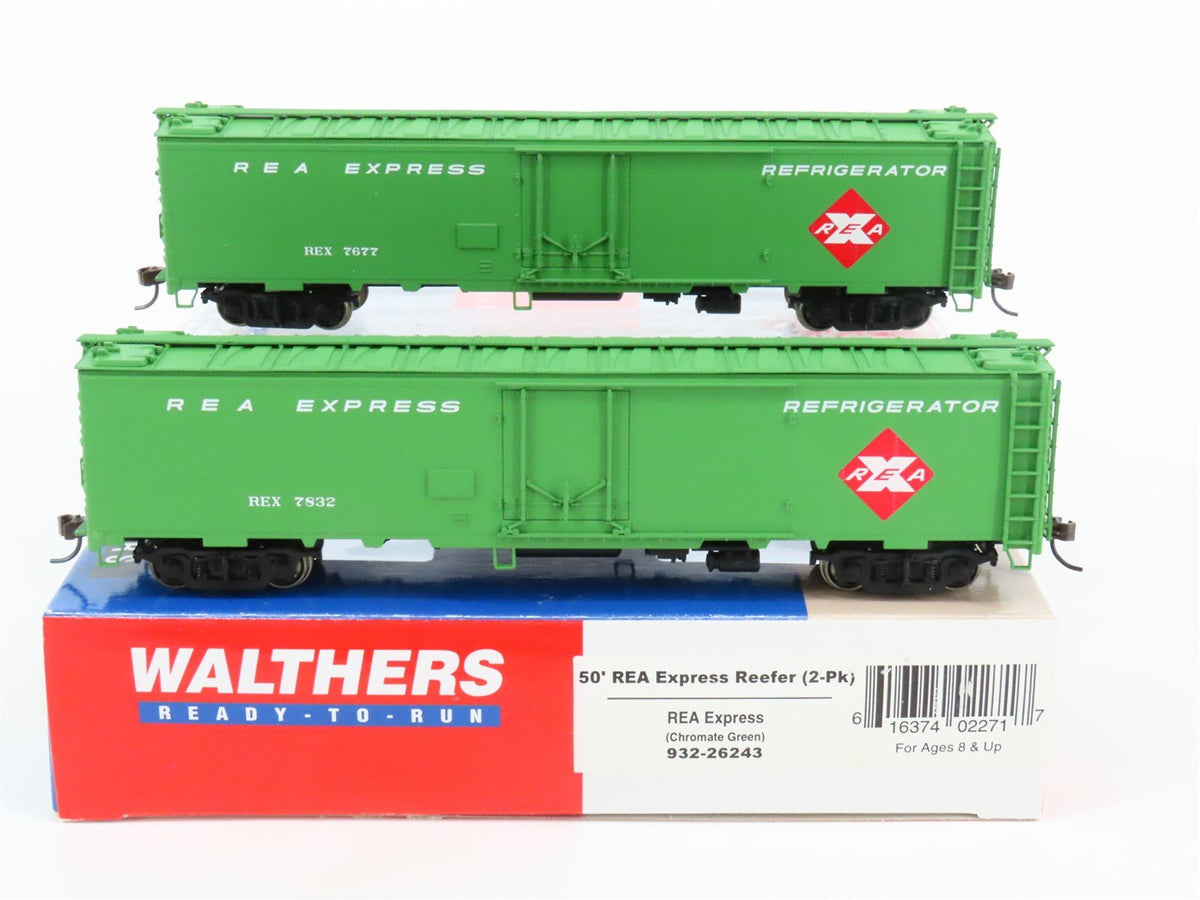 HO Scale Walthers 932-26243 REX Railway Express Agency 50&#39; Express Reefer 2-Pack