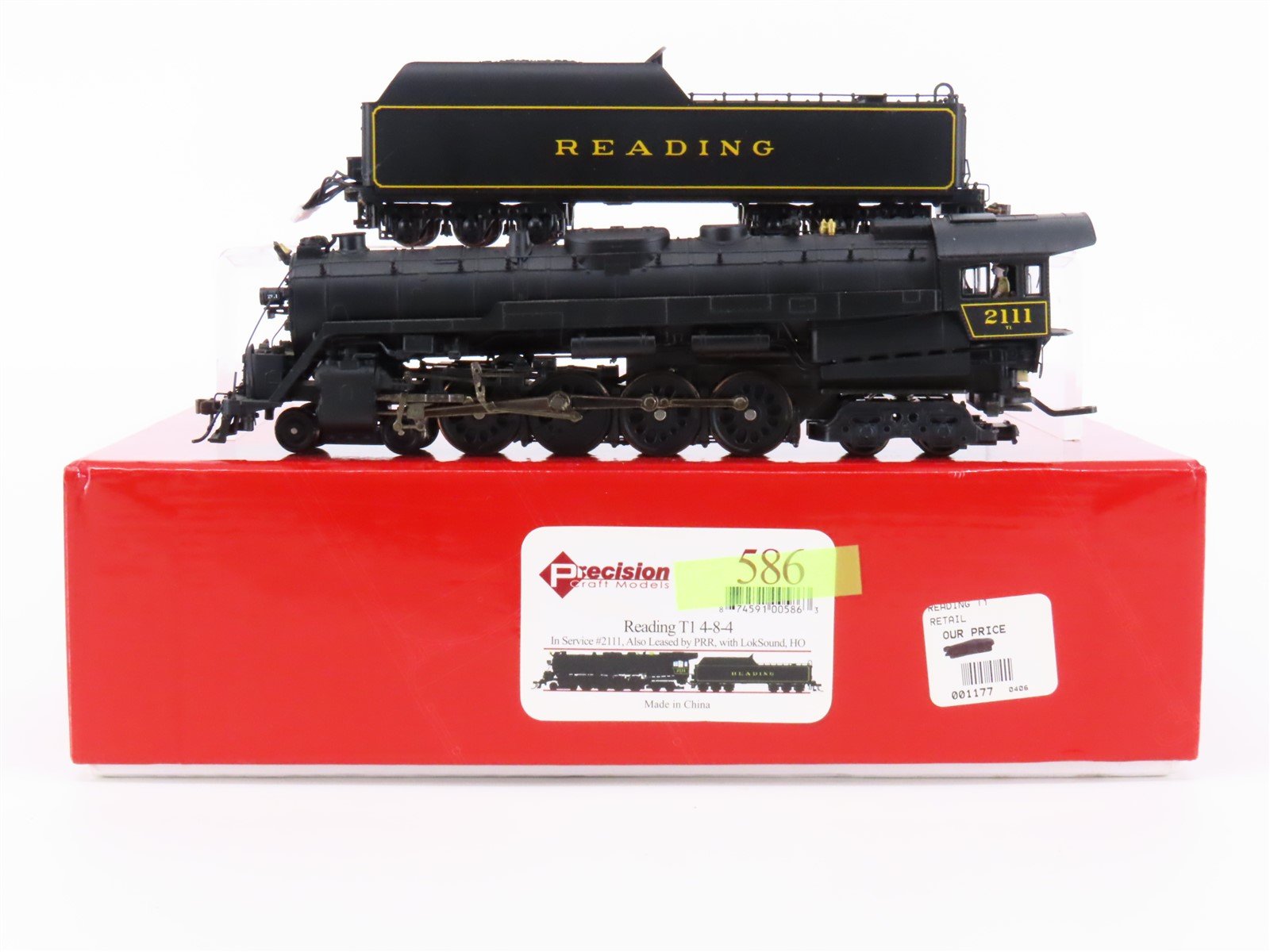 HO Scale Precision Craft 586 RDG Reading T1 4-8-4 Steam Loco #2111 w/ DCC