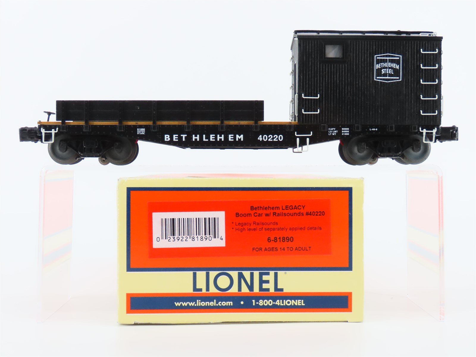 O Gauge 3-Rail Lionel 6-81890 Bethlehem Steel Boom Car #40220 w/ LEGACY Sound