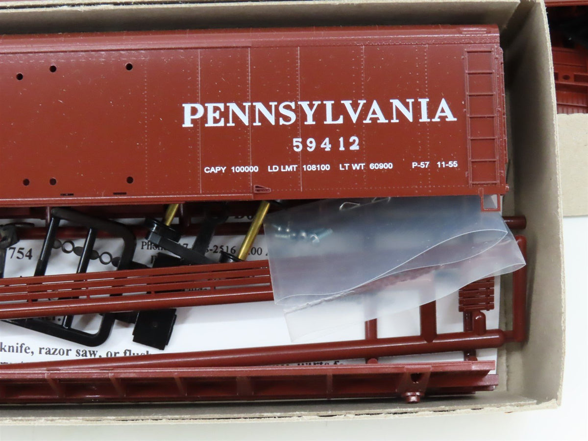 LOT of 6 HO Bowser Kits #55403 PRR Pennsylvania 50&#39; X-32 Double Door Box Cars