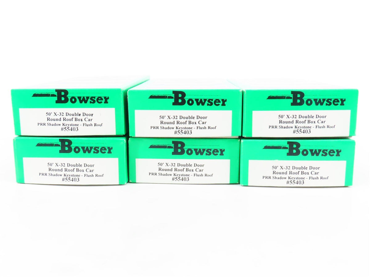 LOT of 6 HO Bowser Kits #55403 PRR Pennsylvania 50&#39; X-32 Double Door Box Cars