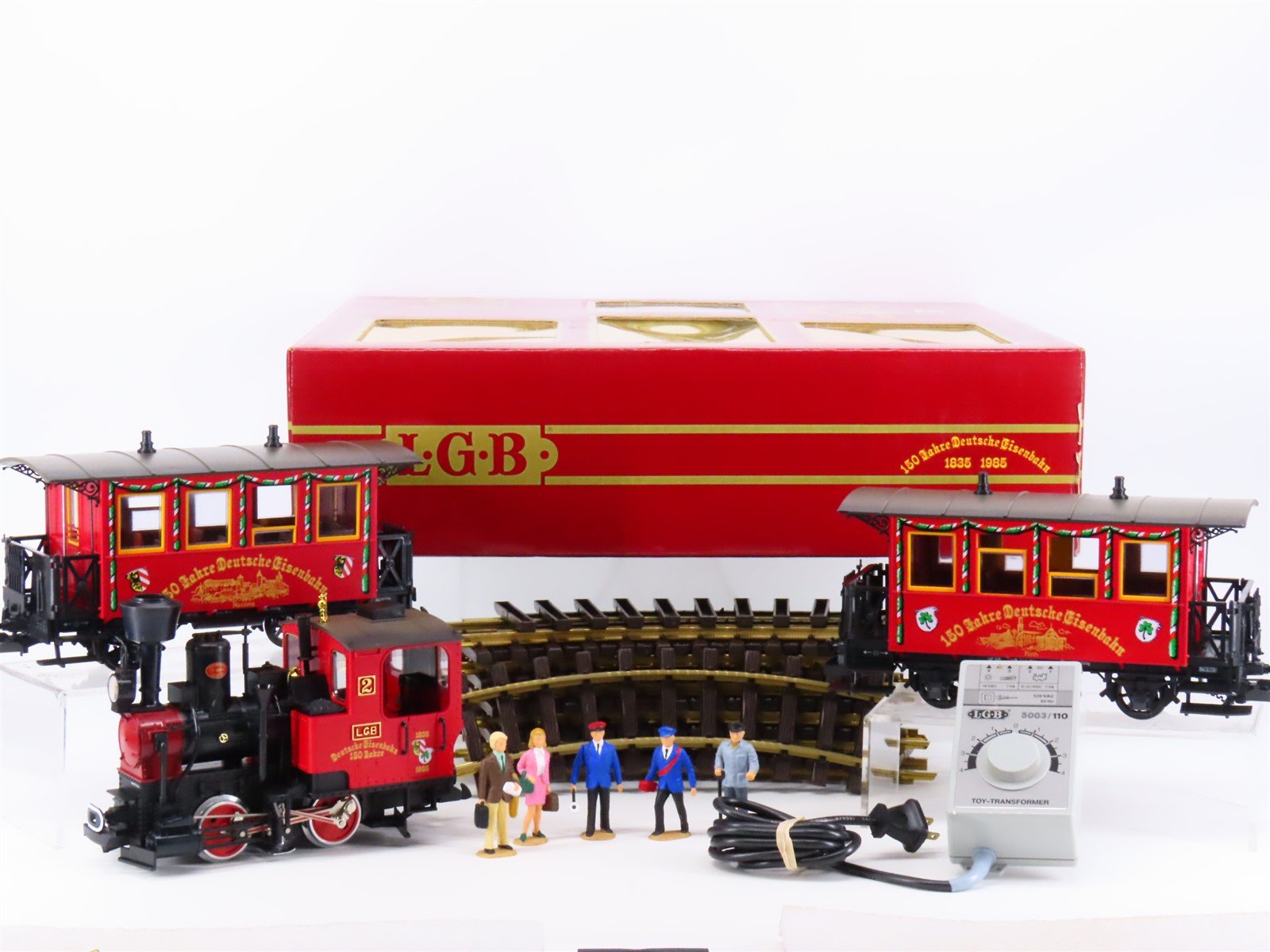 G Scale LGB "150 Years of German Railways" 0-4-0 Steam Passenger Train Set