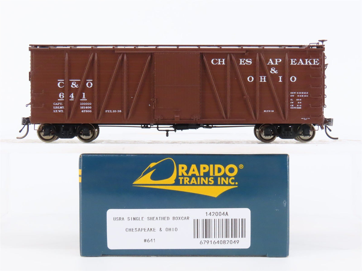 HO Scale Rapido #142004A C&amp;O Chesapeake &amp; Ohio USRA Single Sheathed Box Car #641