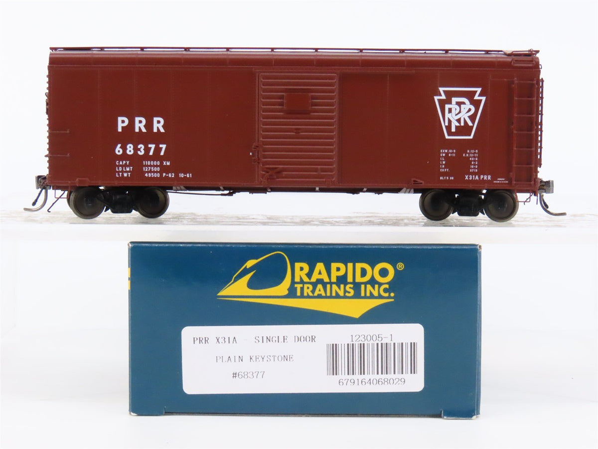 HO Scale Rapido #123005-1 PRR Pennsylvania Plain Keystone X31A Box Car #68377