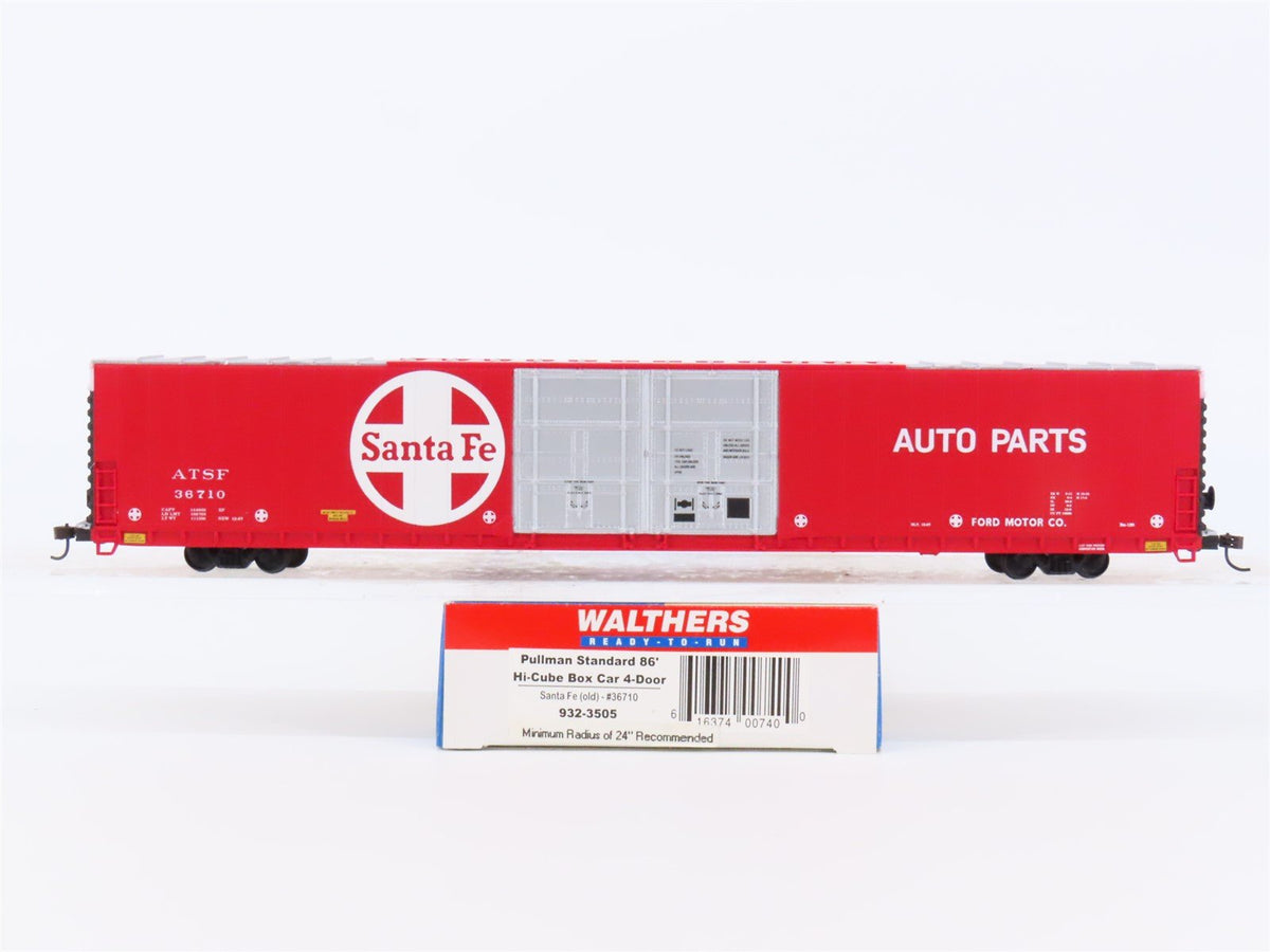 HO Walthers #932-3505 ATSF Santa Fe 86&#39; Hi-Cube 4-Door Auto Parts Box Car #36710