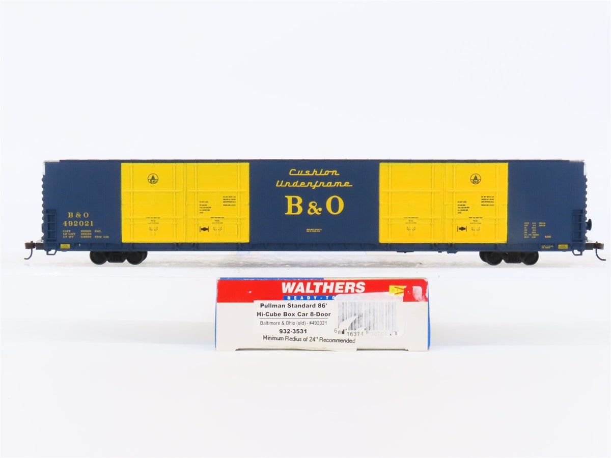 HO Scale Walthers #932-3531 B&amp;O Baltimore &amp; Ohio 86&#39; Hi-Cube Box Car #492021