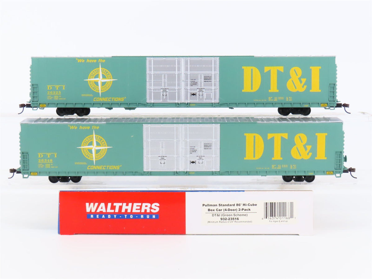 HO Walthers #932-23516 DT&amp;I Detroit Toledo &amp; Ironton 86&#39; Hi-Cube Box Car 2-Pack