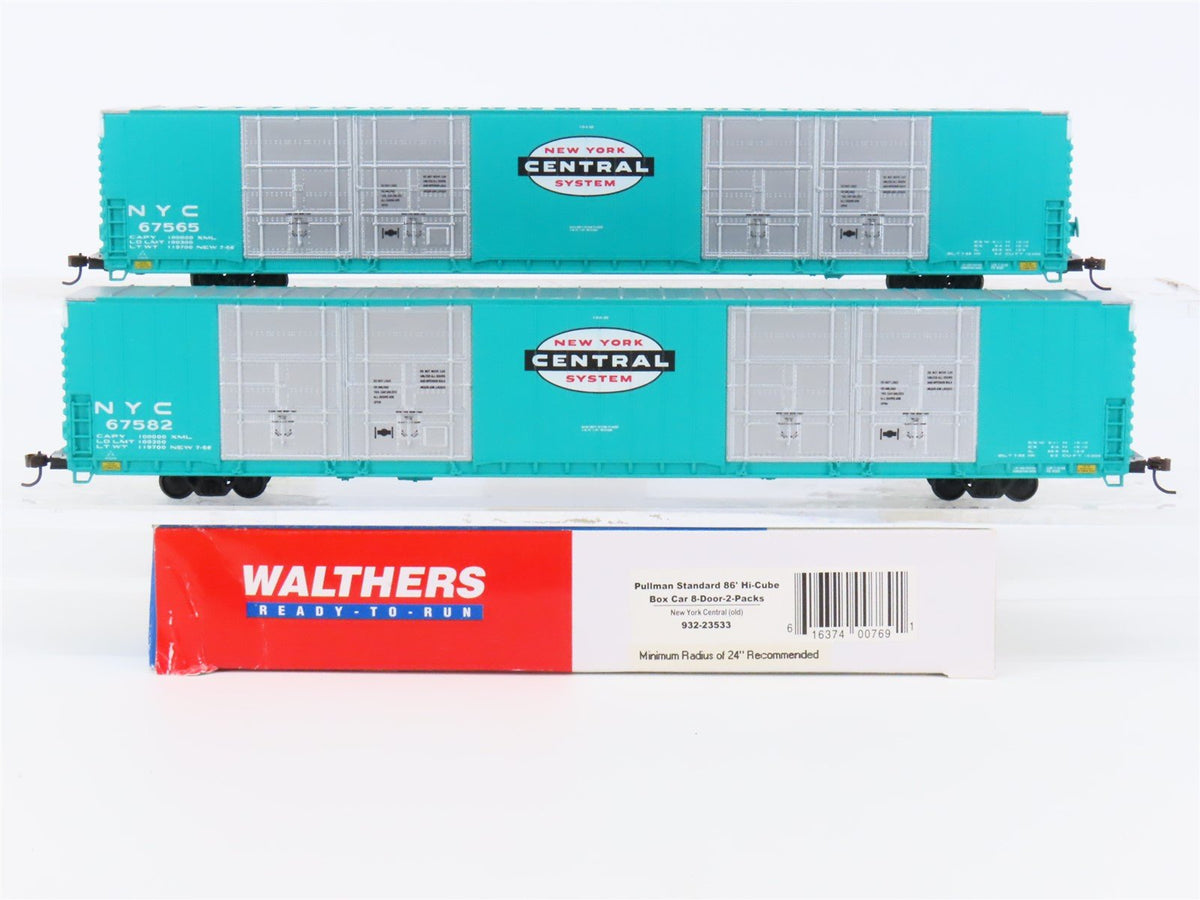 HO Scale Walthers #932-23533 NYC New York Central 86&#39; Hi-Cube Box Car 2-Pack