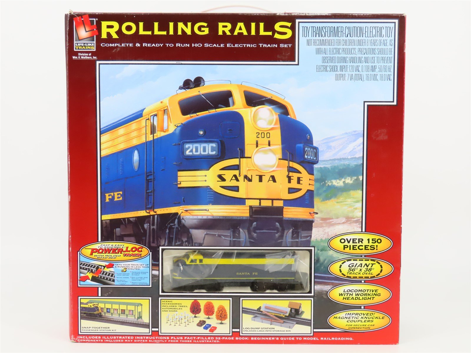 HO Scale Life-Like 433-8693 "Rolling Rails" Diesel Freight Train Set - Sealed