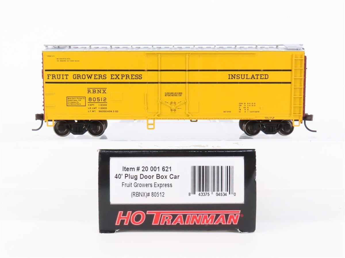 HO Scale Atlas Trainman 20001621 RBNX Fruit Growers Express 40&#39; Box Car #80512