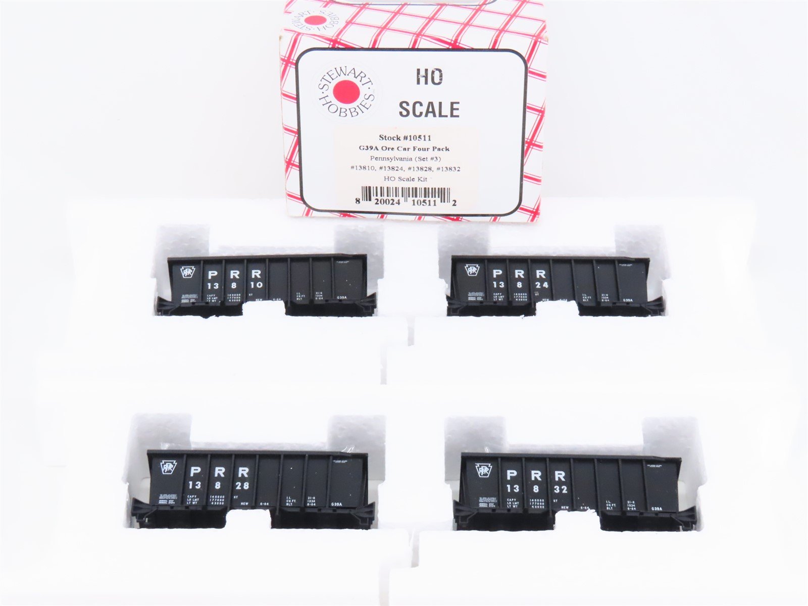 HO Scale Stewart Kit #10511 PRR Pennsylvania Railroad Ore Car 4-Pack