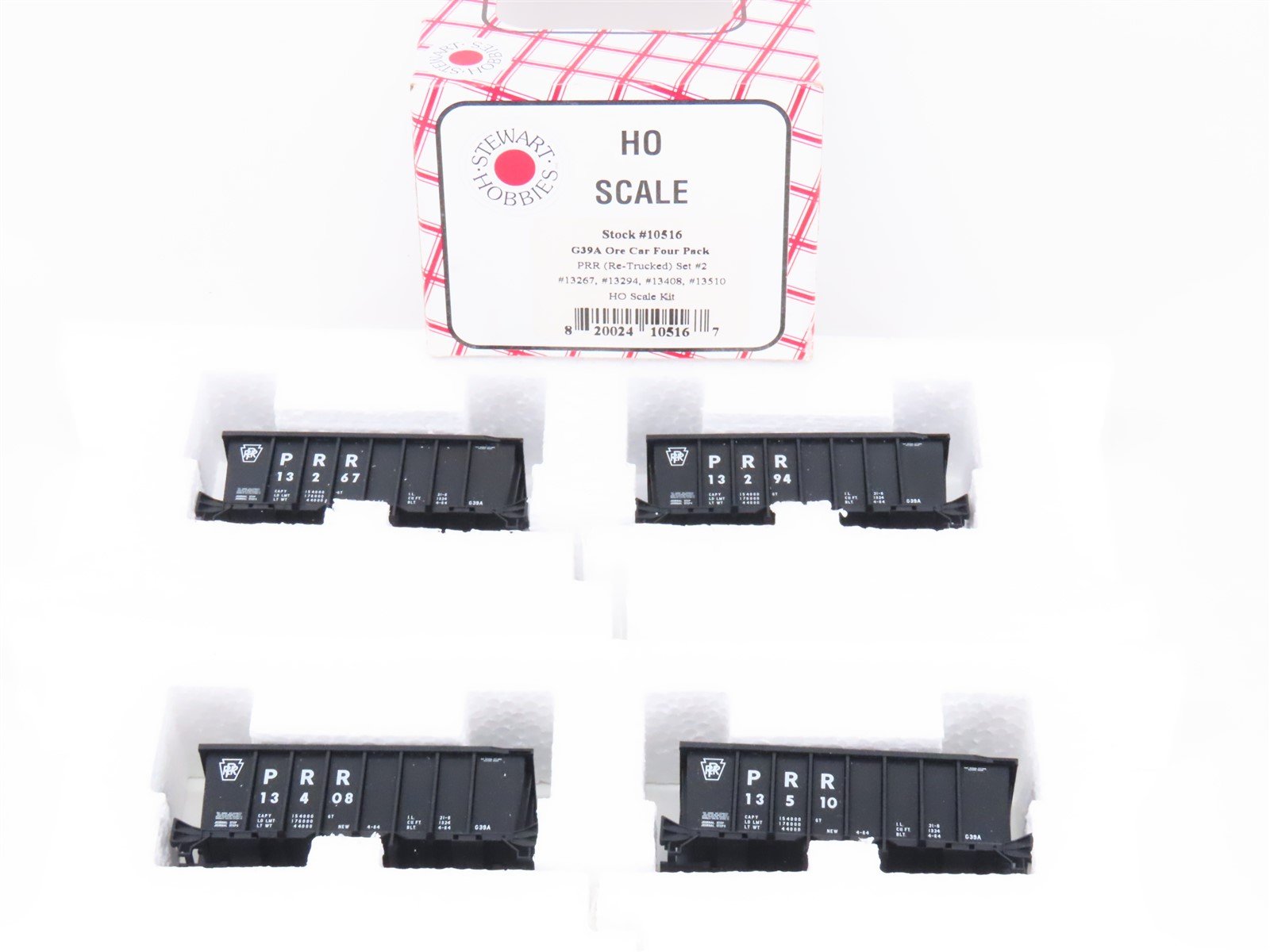 HO Scale Stewart Kit #10516 PRR Pennsylvania Railroad Ore Car 4-Pack