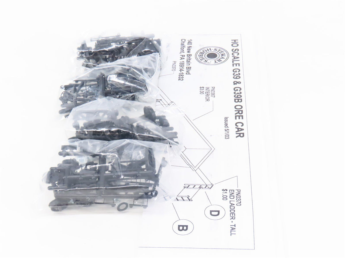 HO Scale Stewart Kit #10607 PRR Pennsylvania Railroad Ore Car 4-Pack