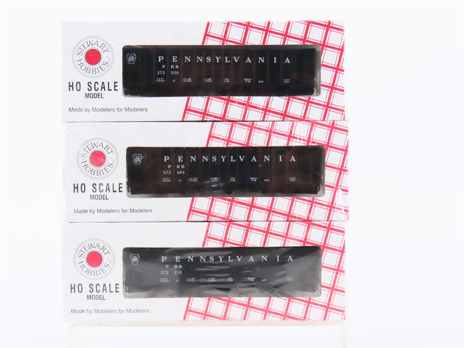 HO Scale Stewart Kit #10375 PRR Pennsylvania Railroad 3-Bay Hopper 6-Pack Sealed