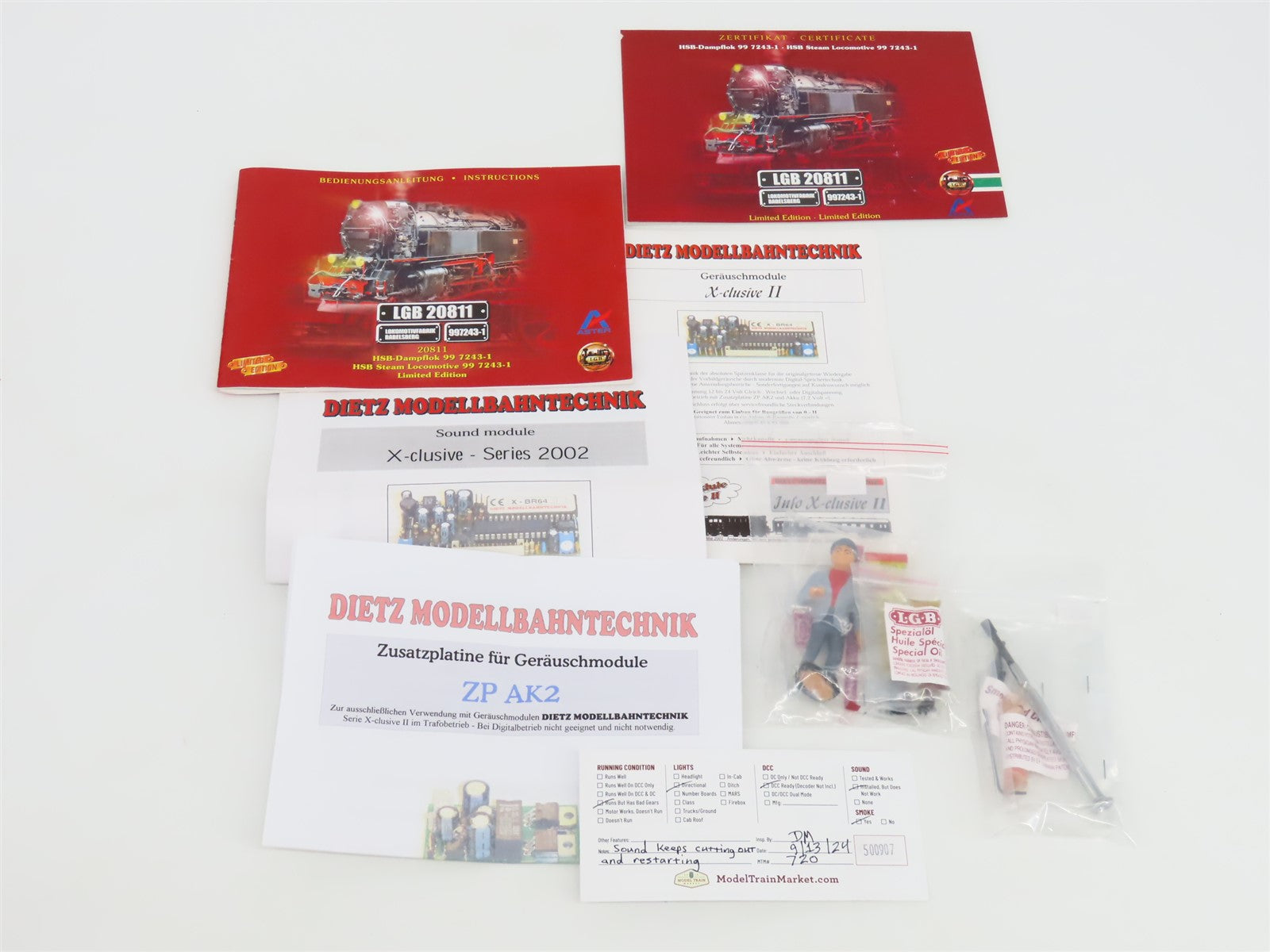 G Scale LGB BRASS 20811 Harzer Schmalspurbahn 2-10-2T BR 99 Steam w/ Sound