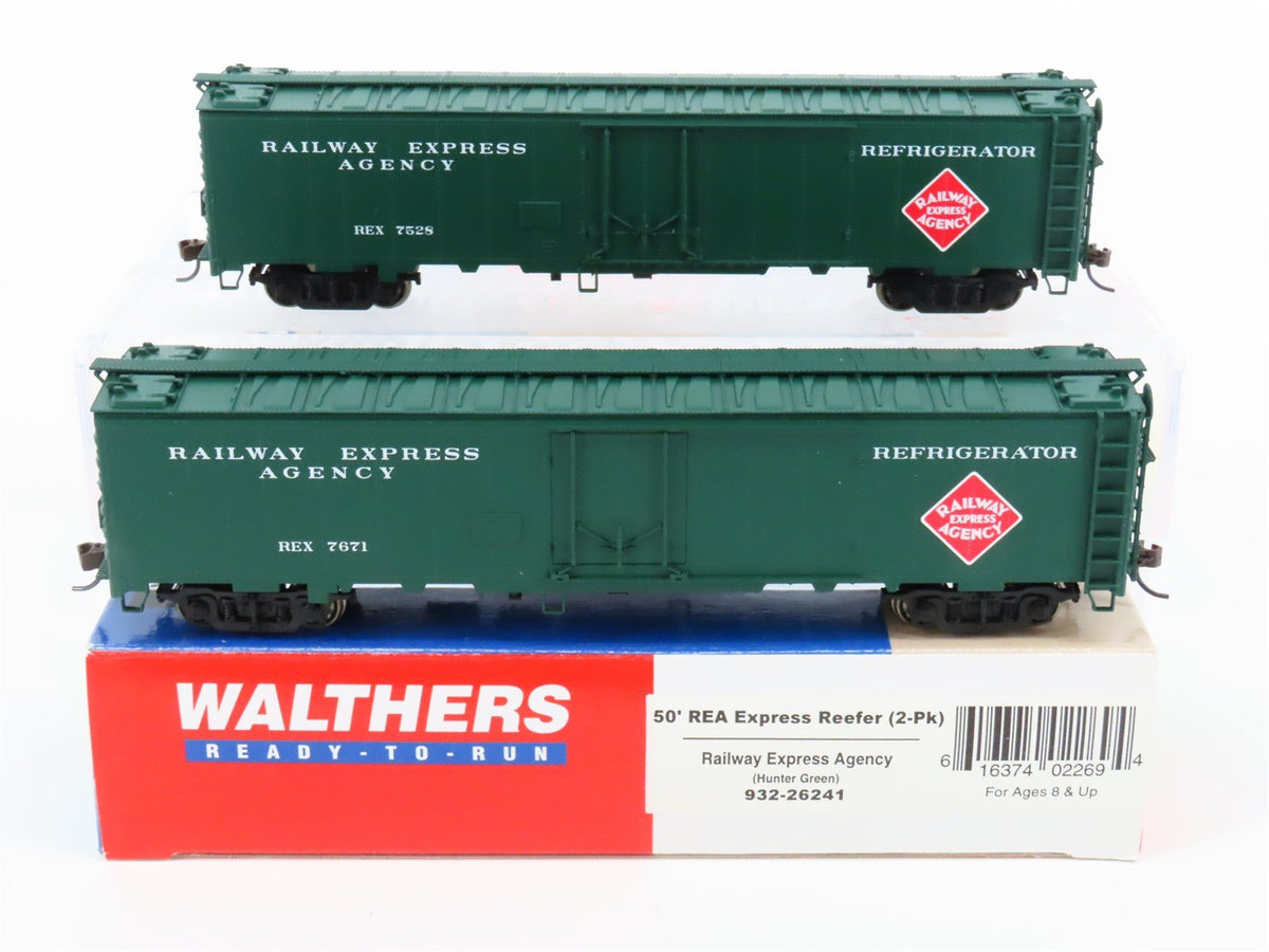 HO Scale Walthers 932-26241 REX Railway Express Agency 50&#39; Express Reefer 2-Pack