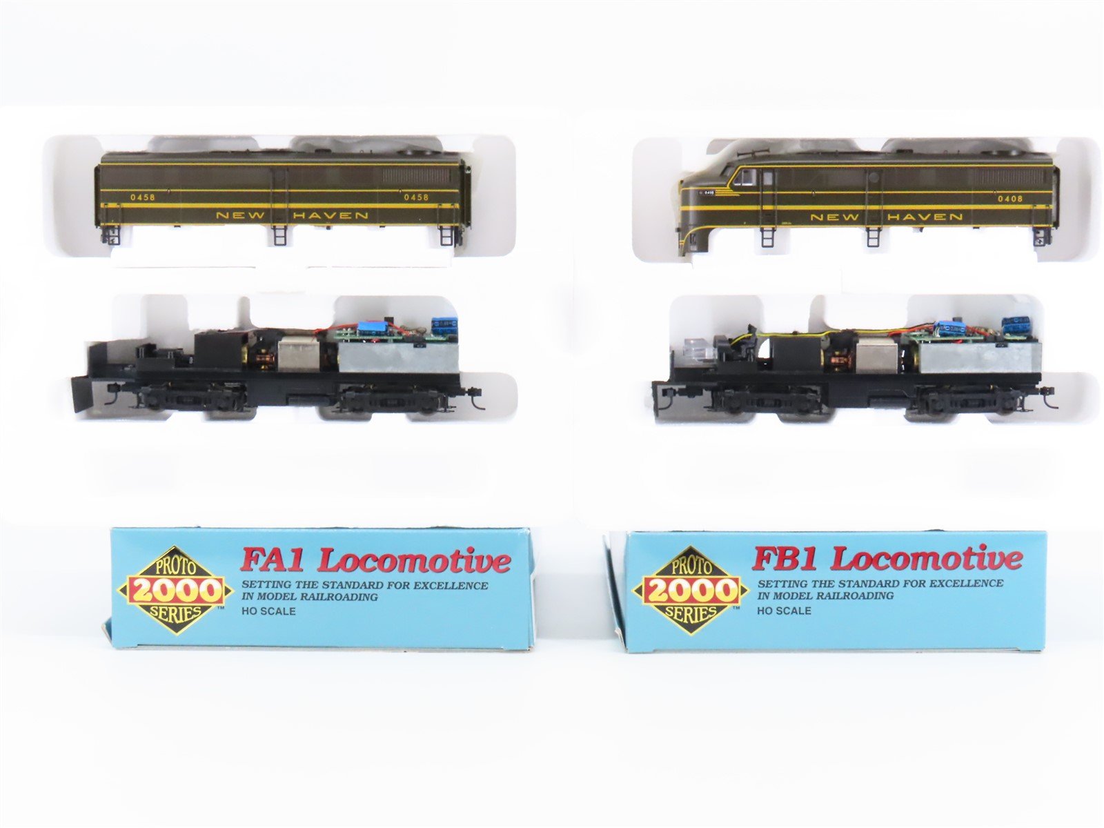 HO Scale Proto 20000 23464 NH New Haven FA1/FB1 Diesel Locomotive Set BAD GEARS