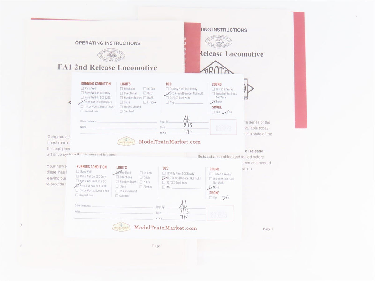 HO Scale Proto 20000 23466 PRR Pennsylvania FA1/FB1 Diesel Loco Set BAD GEARS