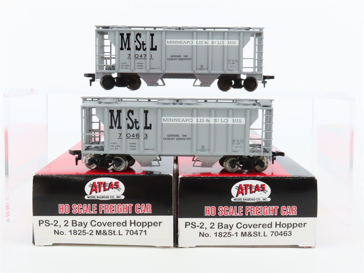 LOT of 2 HO Atlas M&amp;STL Minneapolis &amp; St Louis 2-Bay Hoppers #70471 &amp; #70463