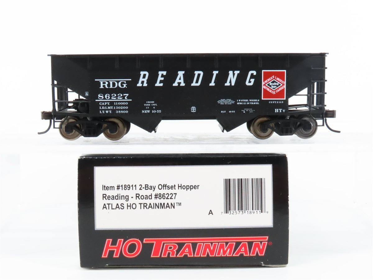 HO Scale Atlas Trainman #18911 RDG Reading Railroad 2-Bay Open Hopper #86227