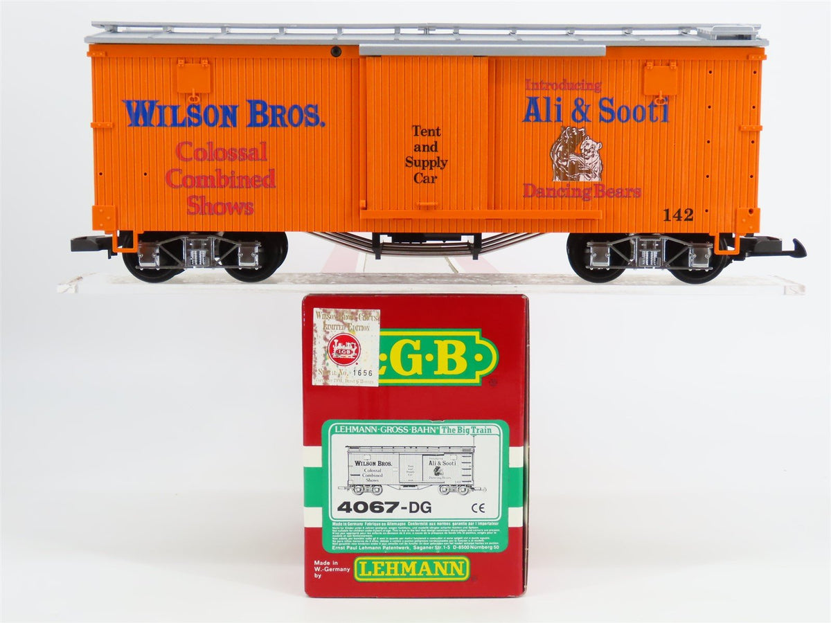 G Scale LGB 4067-DG Wilson Bros Circus Tent and Supply Box Car #142