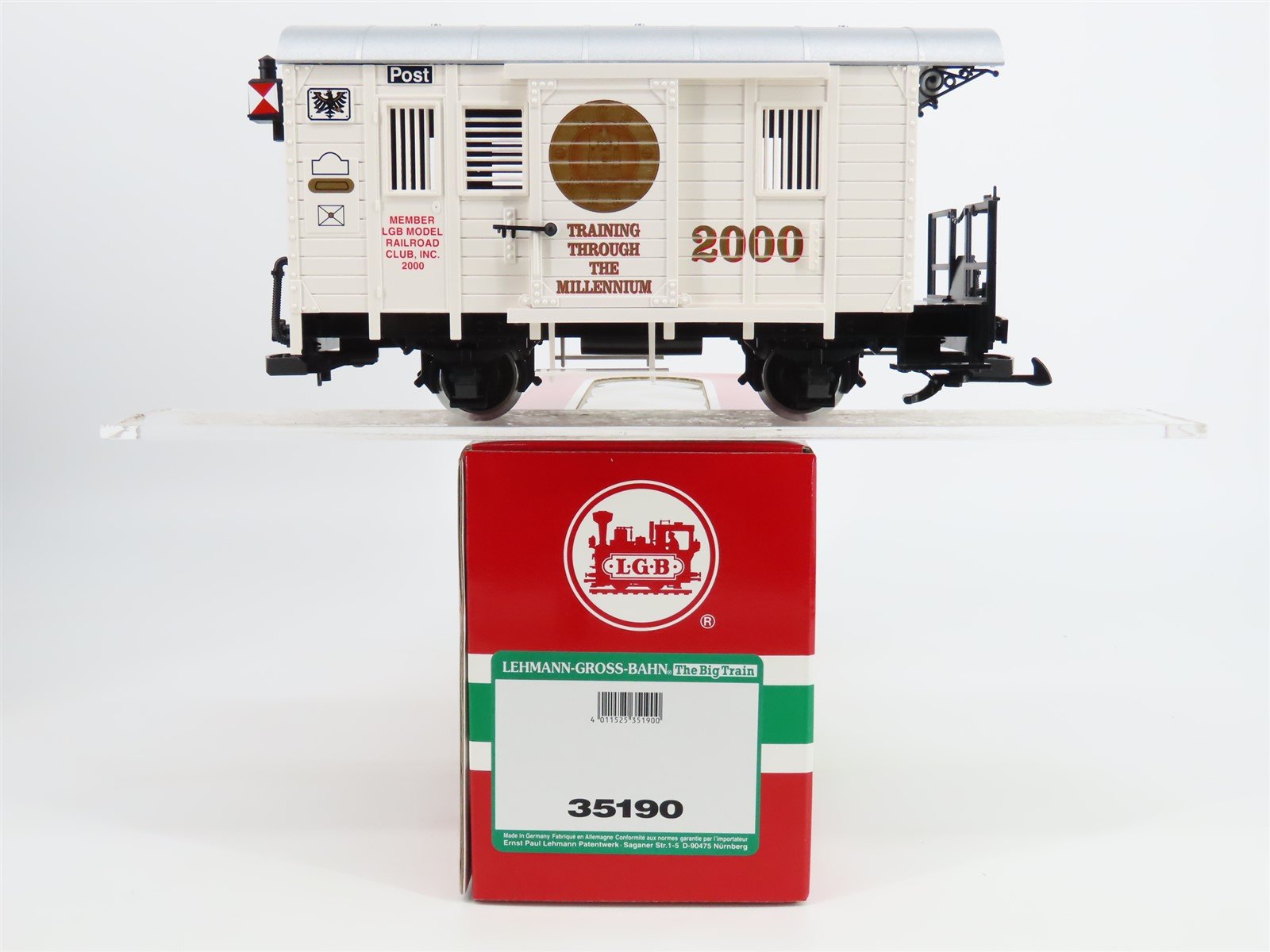 G Scale LGB 35190 LGBMRRC Model Railroad Club Postal Car #2000