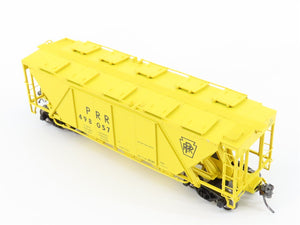 HO Bowser Executive Line #40735 PRR MOW Yellow 3-Bay Covered Hopper #498057