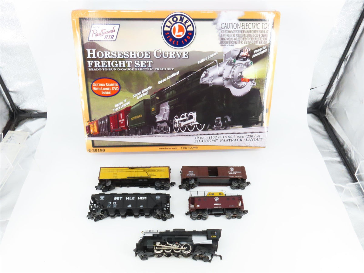 O Gauge 3-Rail Lionel 6-30180 PRR Horseshoe Curve Steam Train Set w/Track &amp; Cars