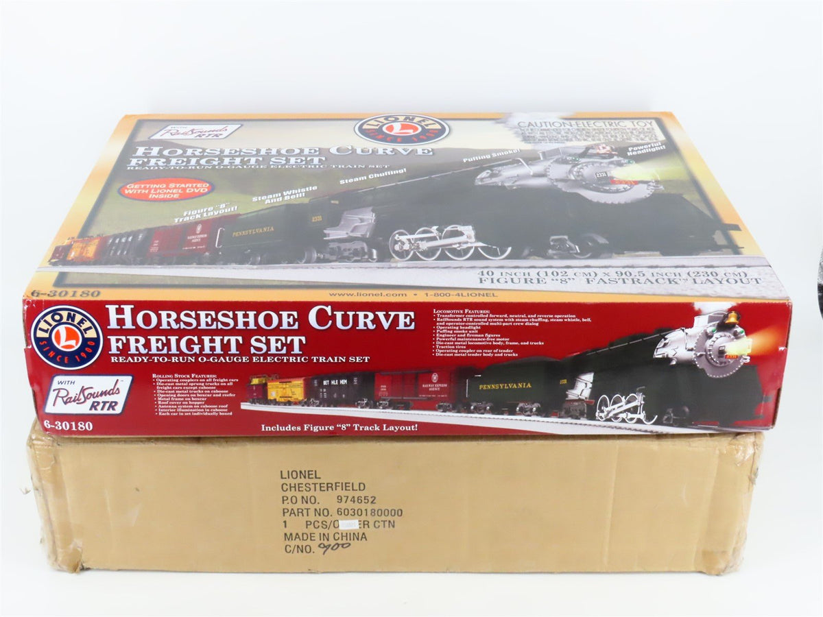 O Gauge 3-Rail Lionel 6-30180 PRR Horseshoe Curve Steam Train Set w/Track &amp; Cars