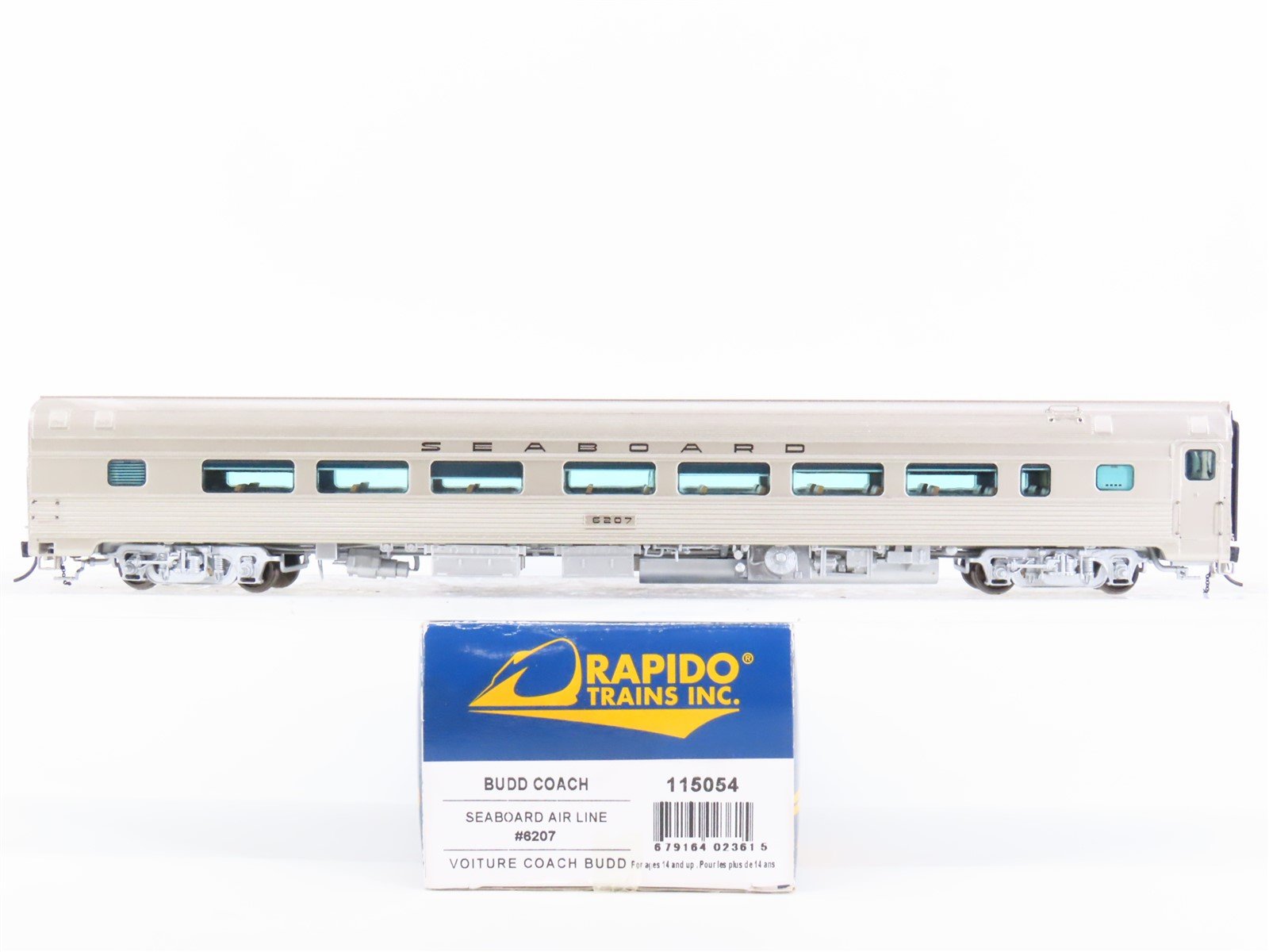 HO Scale Rapido 115054 SAL Seaboard Air Line Budd Coach Passenger Car #6207