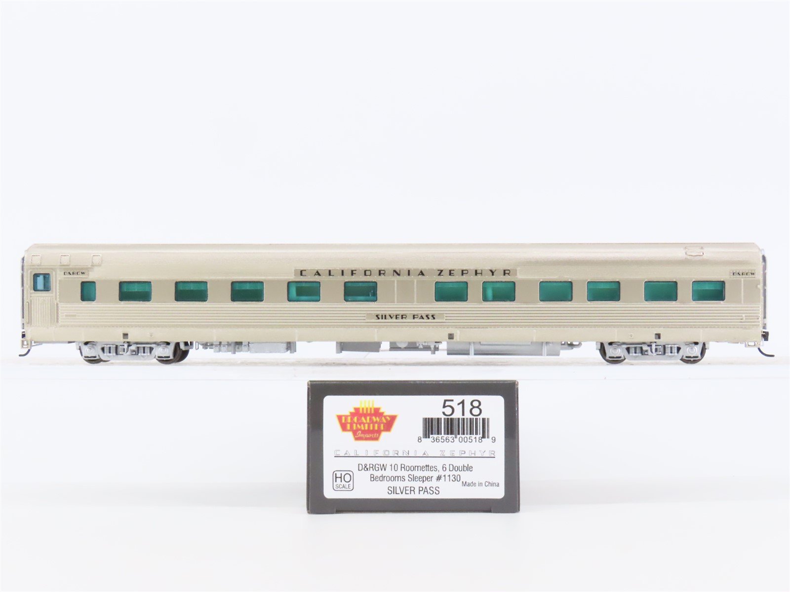 HO Scale Broadway Limited BLI 518 D&RGW California Zephyr Sleeper Passenger Car