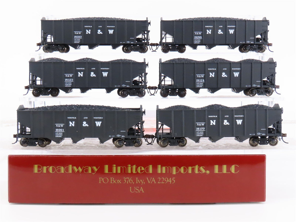 HO Scale Broadway Limited BLI 806 N&amp;W Norfolk &amp; Western 3-Bay Open Hopper 6-Pack